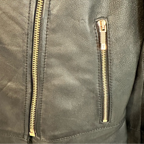 Ted Baker Lizia Leather Biker Jacket Rose Gold - Picture 7 of 8
